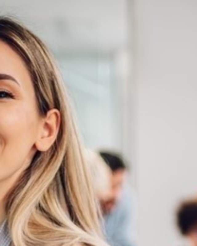 A smiling woman