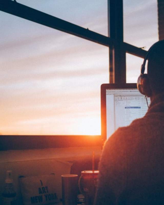 person using computer