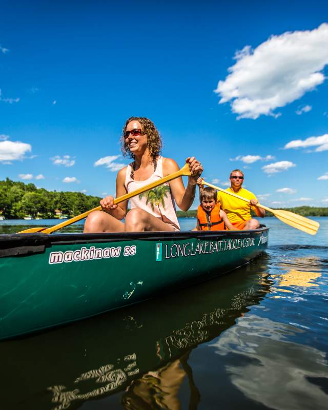 Family Canoeing on Long Lake