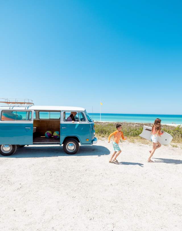 VW Bus with family