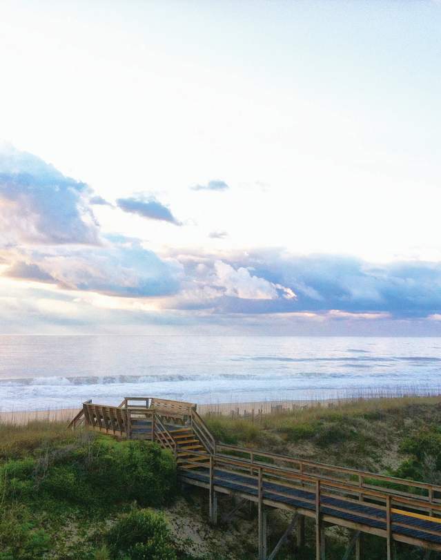 Wooden Path Leading to Avon Beach on The Outer Banks