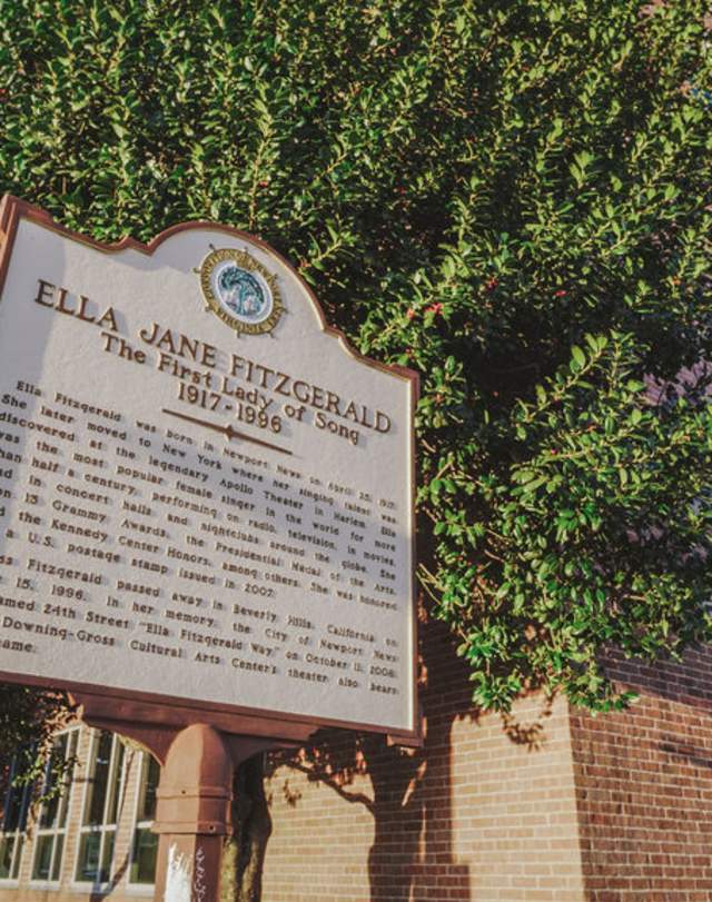 Ella Fitzgerald Historical Marker outside Downing-Gross