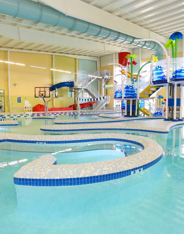 Indoor water park and lazy river at the Bentonville Community Center