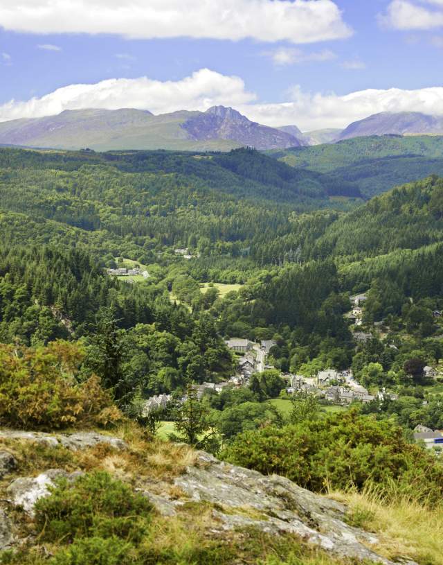 Looking towards Snowdonia, summer view