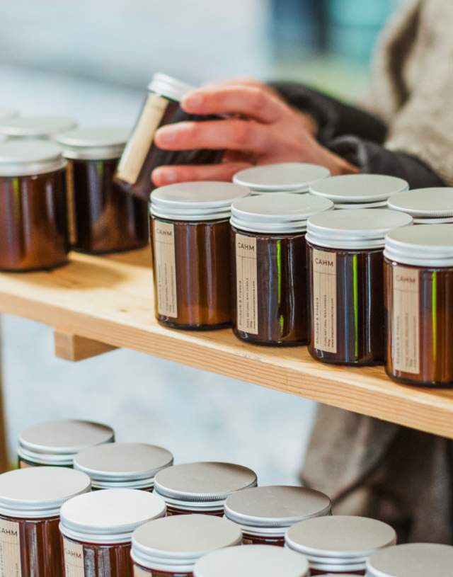 A candle stall at Beverley Festival of Christmas