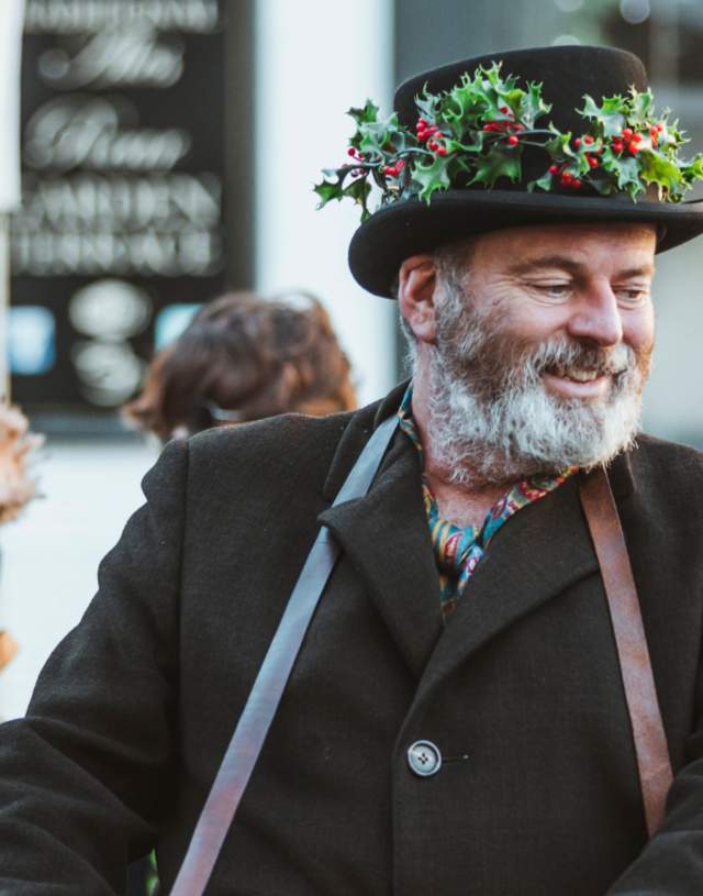 Street performers at the Beverley Festival of Christmas