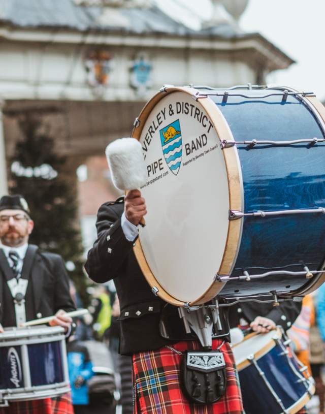 Beverley and District Pipe Band at Beverley Festival of Christmas