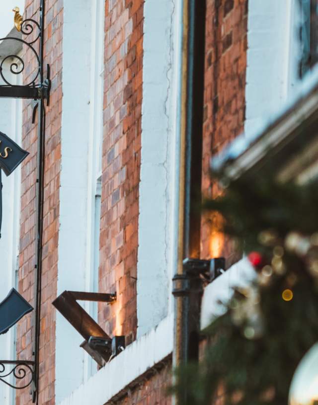 An exterior shot of the Beverley Arms sign