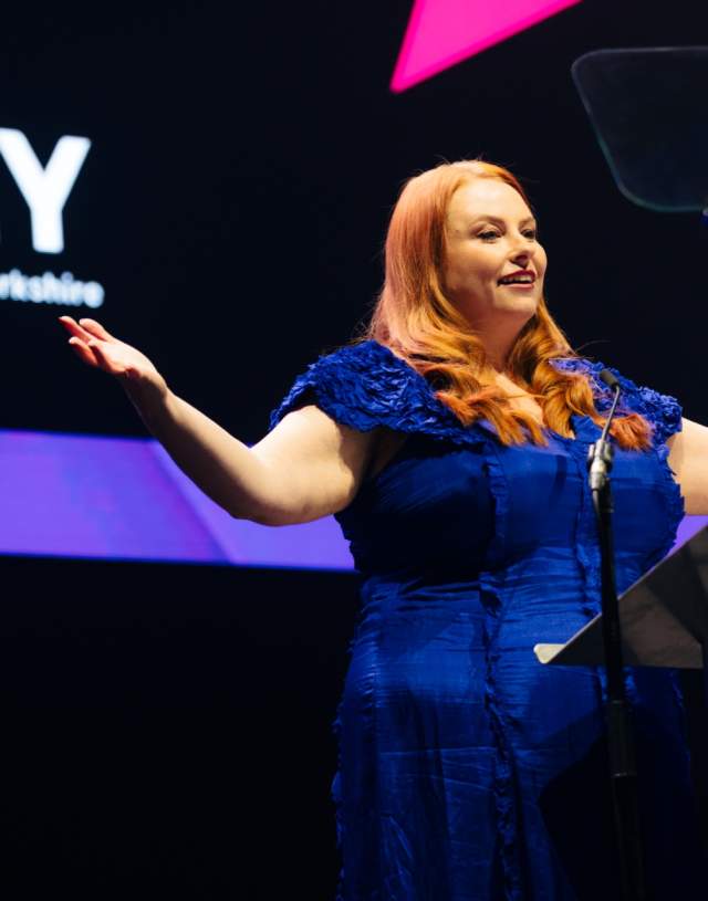 Amy Gledhill hosting the 2025 REYTA awards