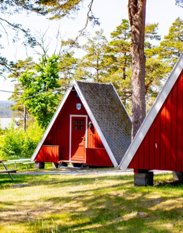 Bilde av hyttene på Fredriksten camping