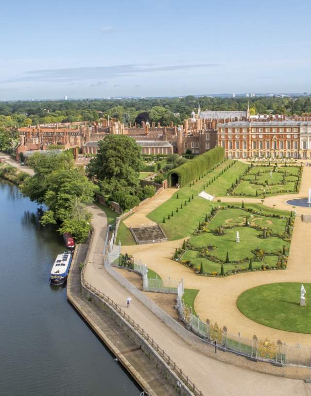 Hampton Court Palace from above