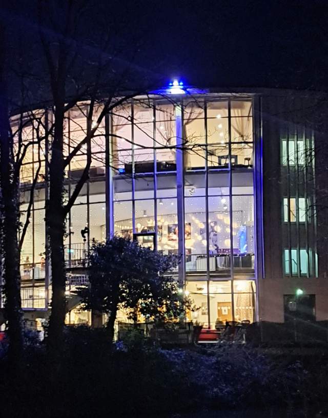 The exterior of the Yvonne Arnaud Theatre, Guildford