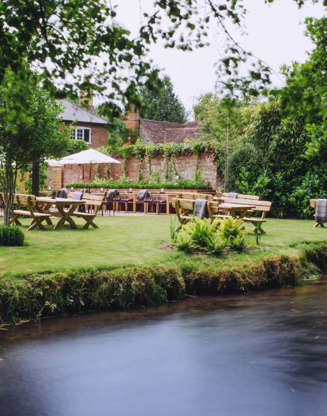 The Drummond at Albury - exterior by the river Tillingbourne