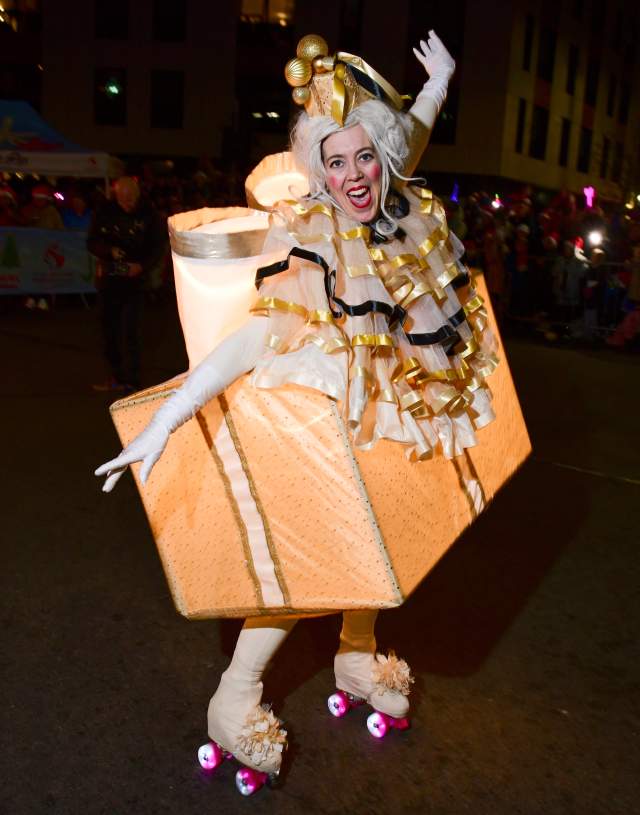 Present Roller Skater at Swansea Christmas Parade