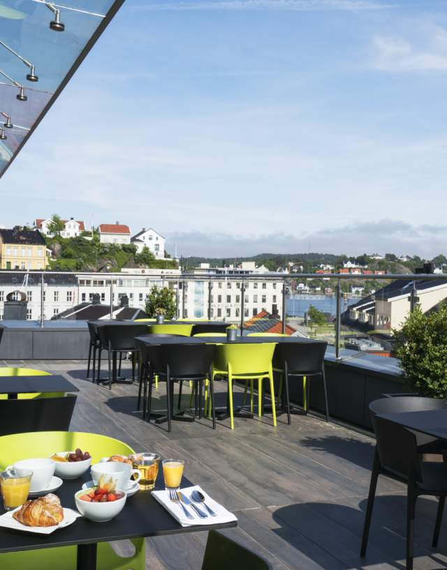 Terrasse på Thon Hotel Arendal