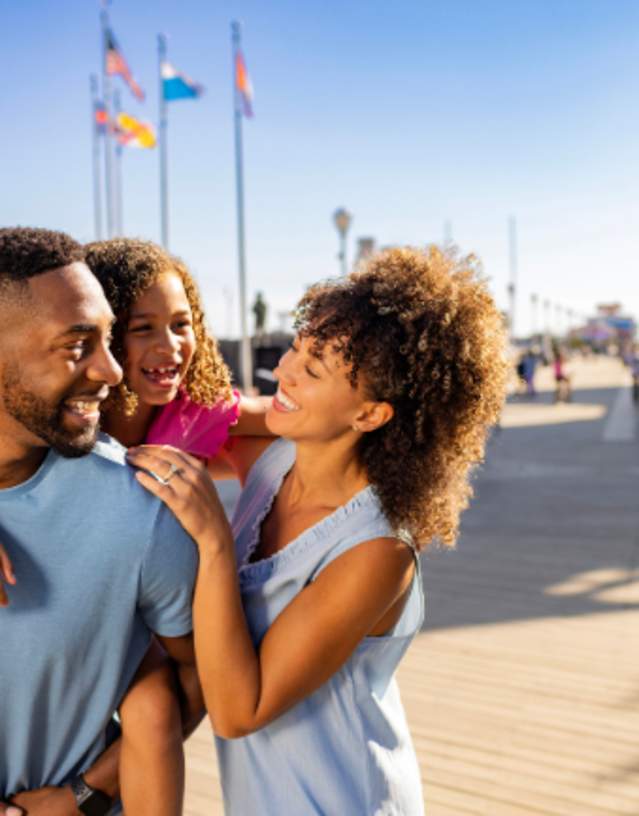 Family on Ocean City, MD boardwalk