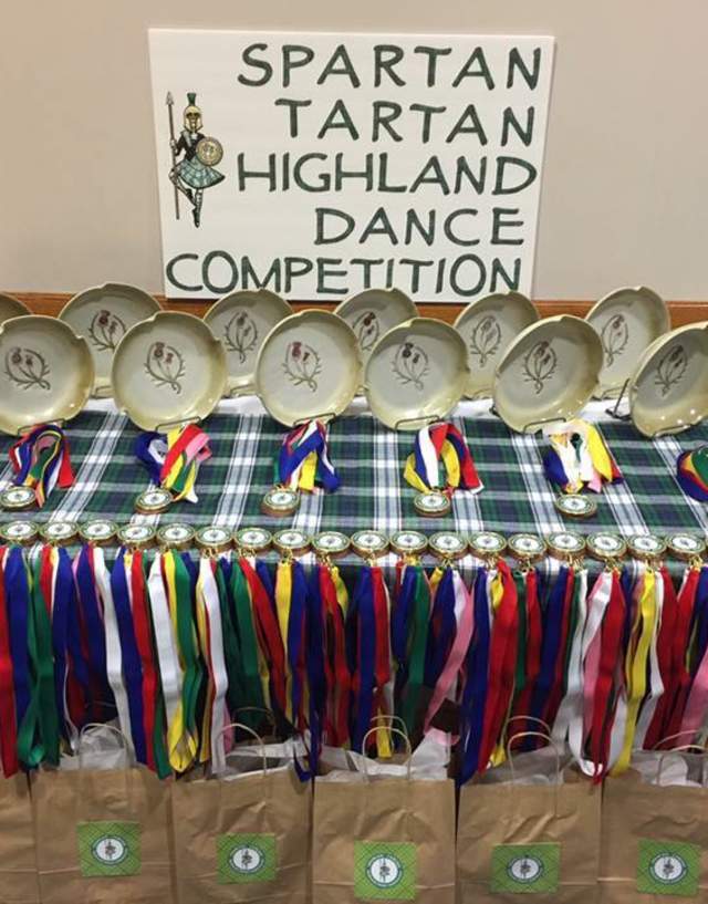Awards from the Spartan Tartan Highland Dance Competition