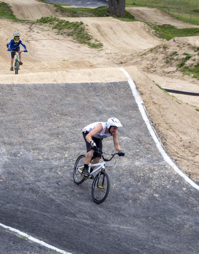 People riding bikes on the Capital City Family BMX Track
