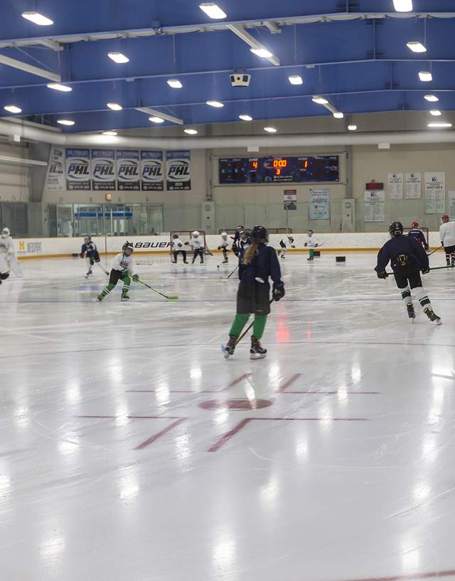Hockey players on the ice