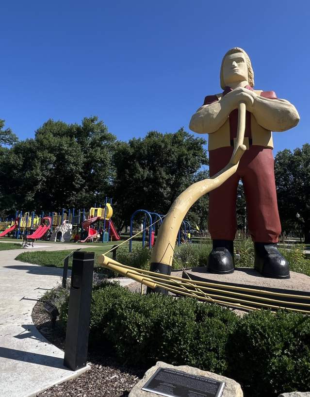 statue of Johnny Kaw in City Park