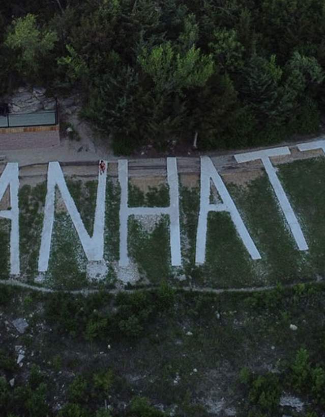 letter that spell out Manhattan on Bluemont Hills