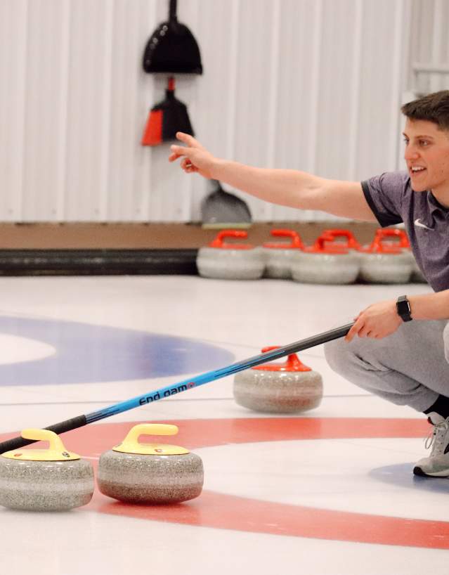 Stay active indoors with curling at the Sentry Curling Club.