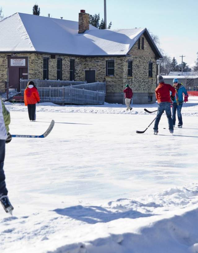 Ice skating, kids, ice, outdoors