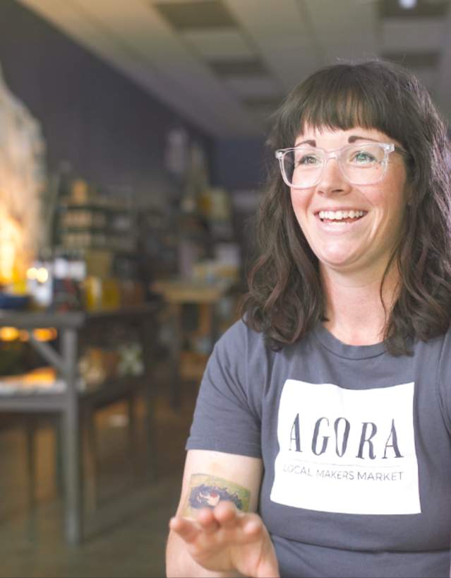 Owner of Agora, Cara, explains the idea behind her business and the connection to community that Agora strives itself upon.