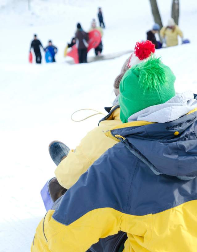 Sledding in Iverson Park Stevens Point Area