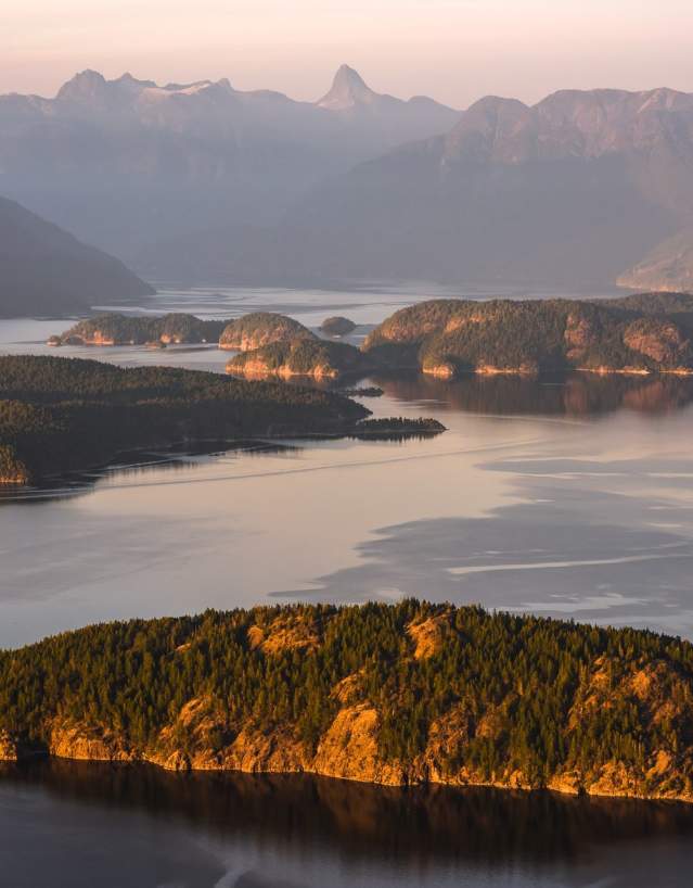 An aerial view of Desolation Sound.