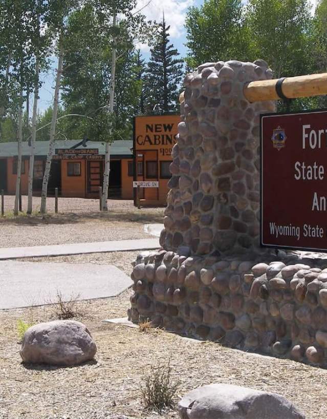 Historic buildings and structures at Fort Bridger State Historic Site in Wyoming.