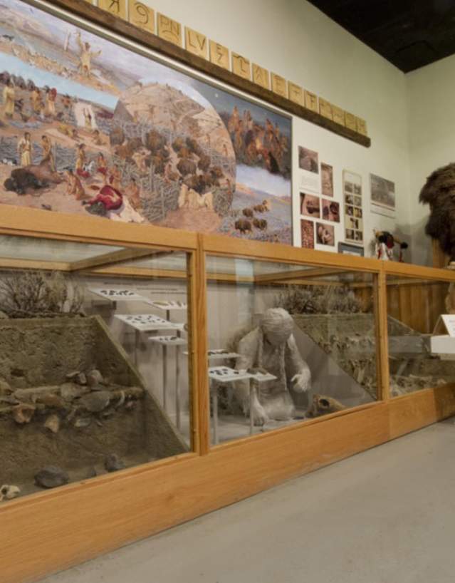 Interior of the Green River Valley Museum showcasing rustic architecture and historical charm.