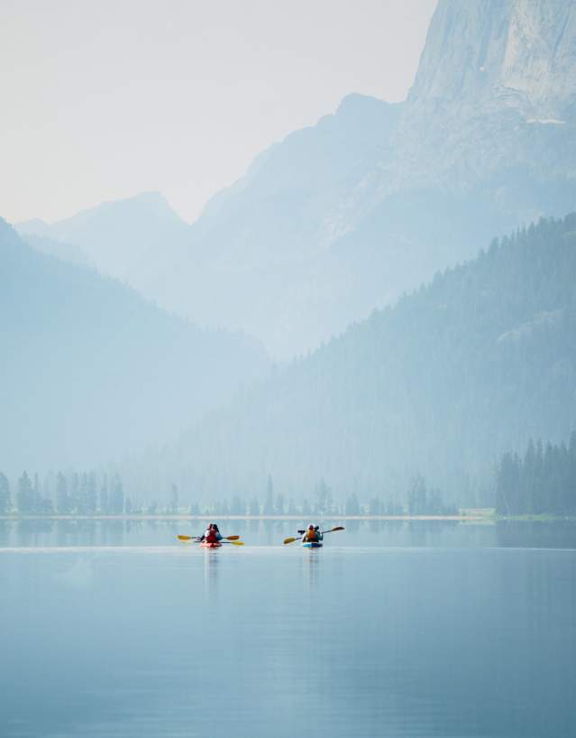 Sublette County, Summer 2024, green river lake, kayak, square top Mountain