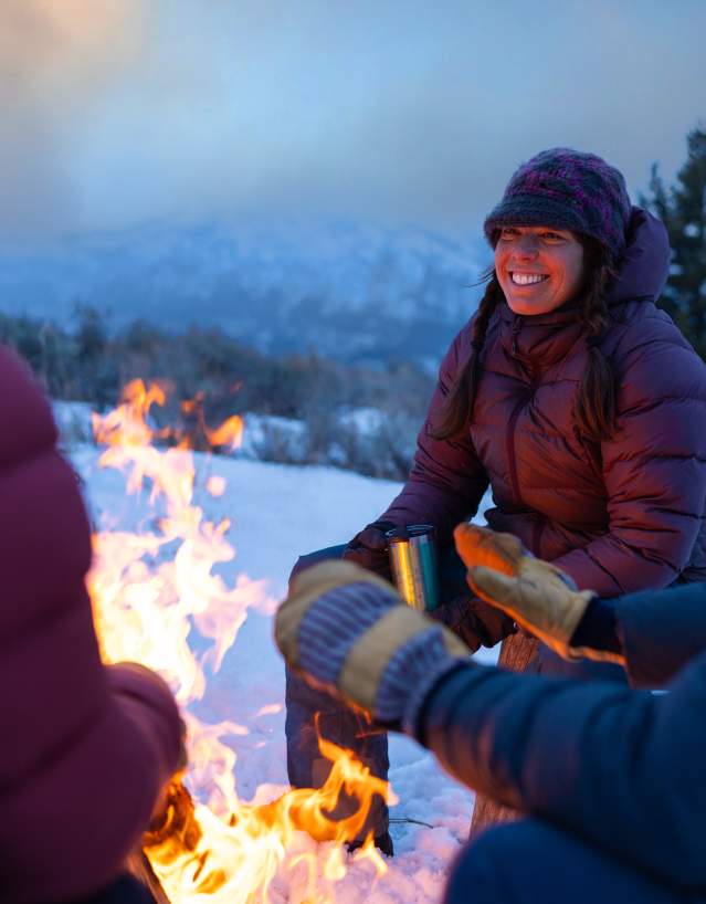 Apres Campfire at night