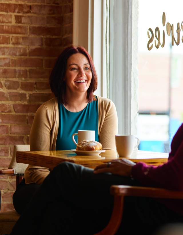 Couple Coffee Shop Sitting