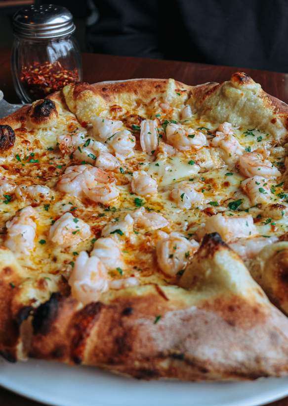 Shrimp Scampi Pizza from Osteria Rago