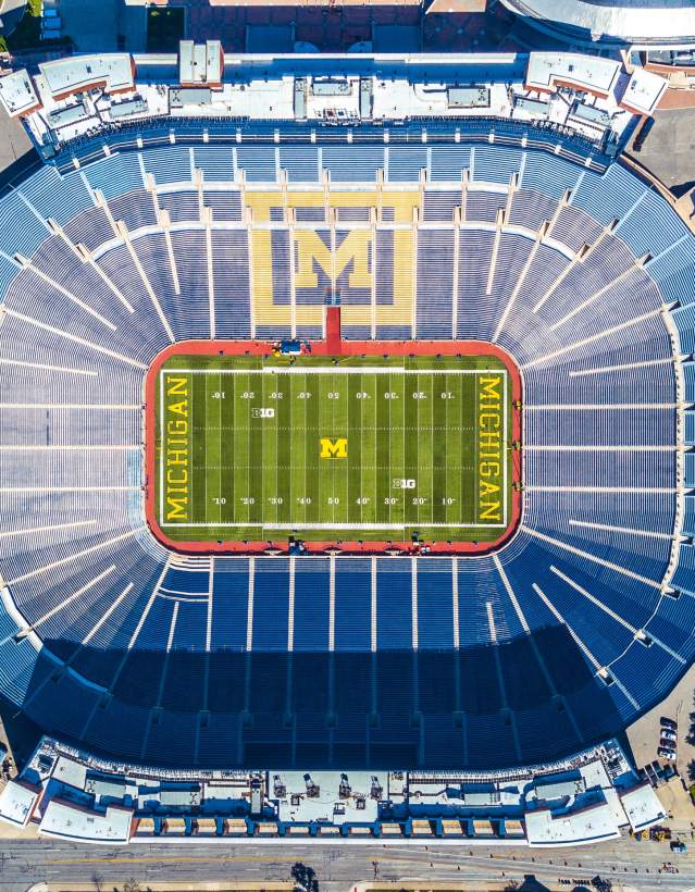 Aerial view of Michigan Stadium