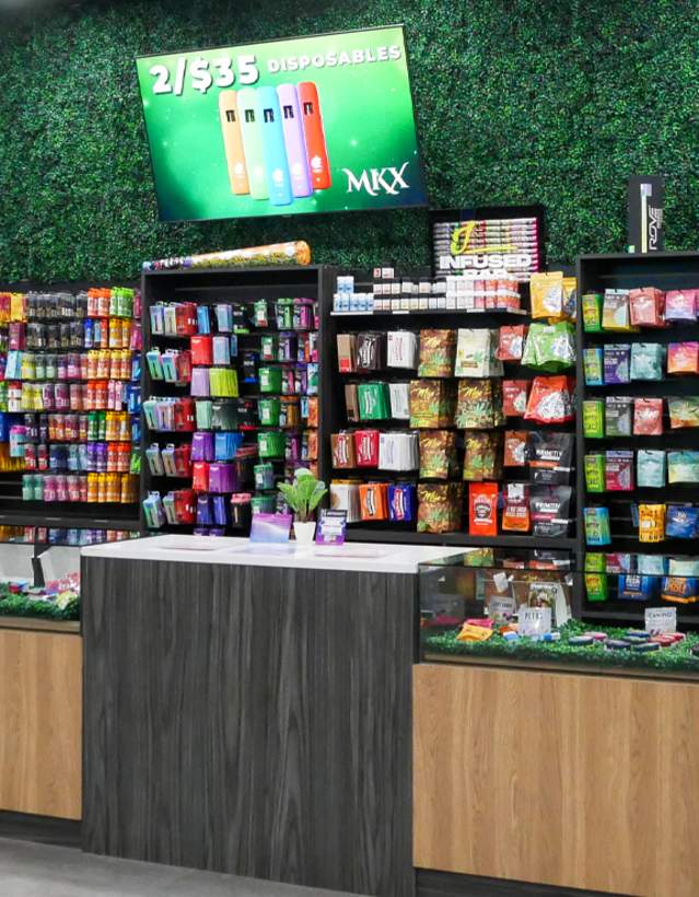 Displays at High Society Cannabis Saline