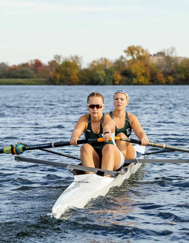 EMU women's rowing team in the fall