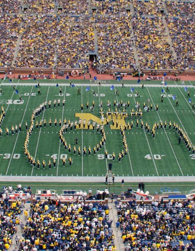 Band performing, U-M Football Stadium