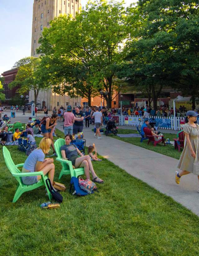Crowds of people at Summer Festival