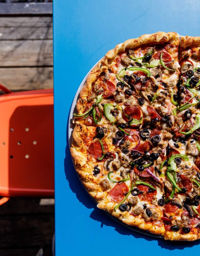 Pizza at Blue Moon Bakery