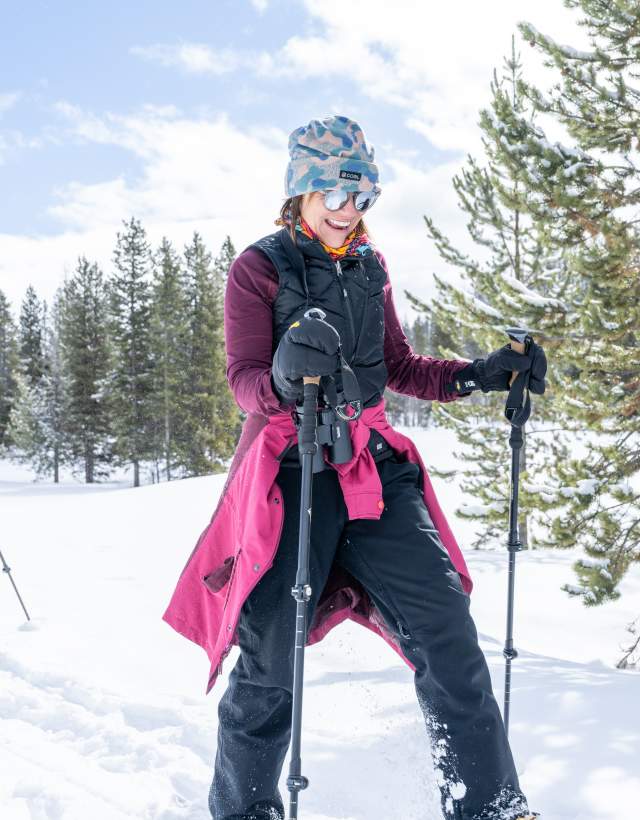Friends Snowshoeing in Big Sky