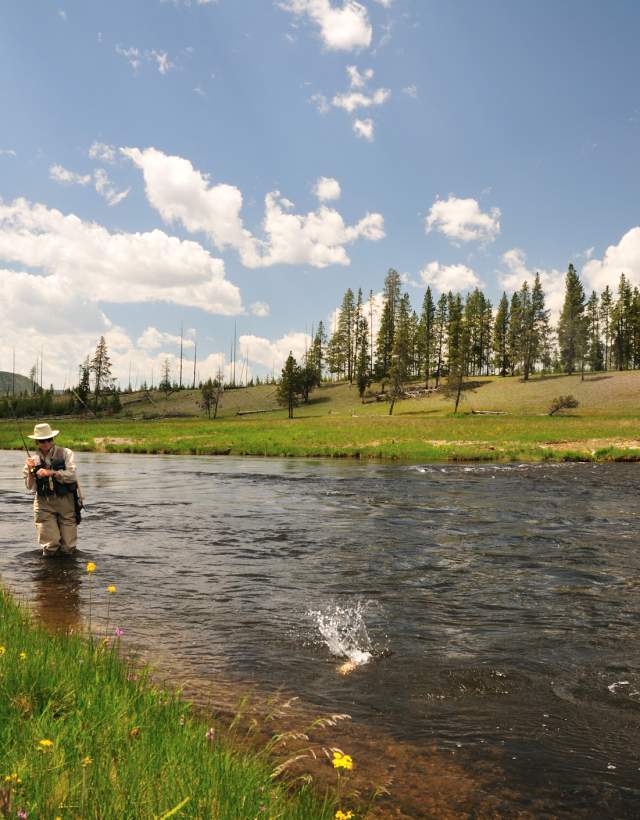Woman fishing in YnP