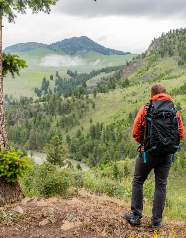 Man hiking in YNP