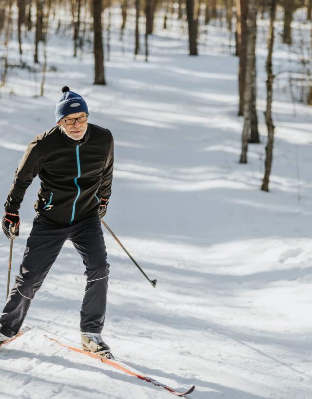 Man Cross Country Skiing