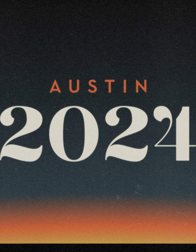Graphic for 2024 Solar Eclipse in Austin with imagery of skyline and eclipse phases