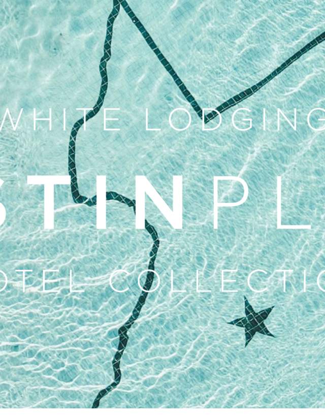 JW Marriott pool with "White Lodging, AustinPlace Hotel Collection" over the image.