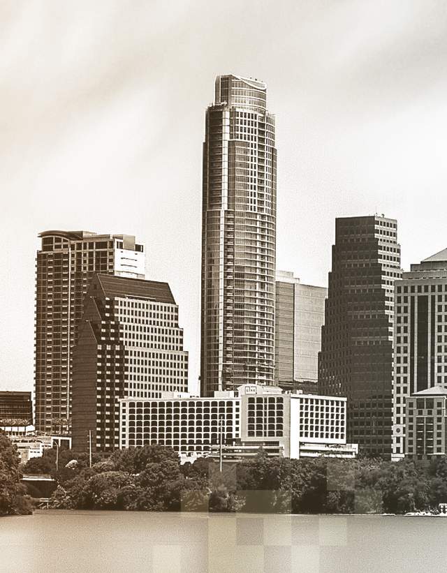 austin texas skyline and lake