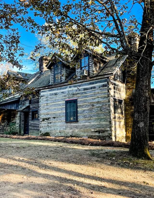 The Blackberry Lane Cabin in Wilsonville is nestled in the trees on spacious farm land.